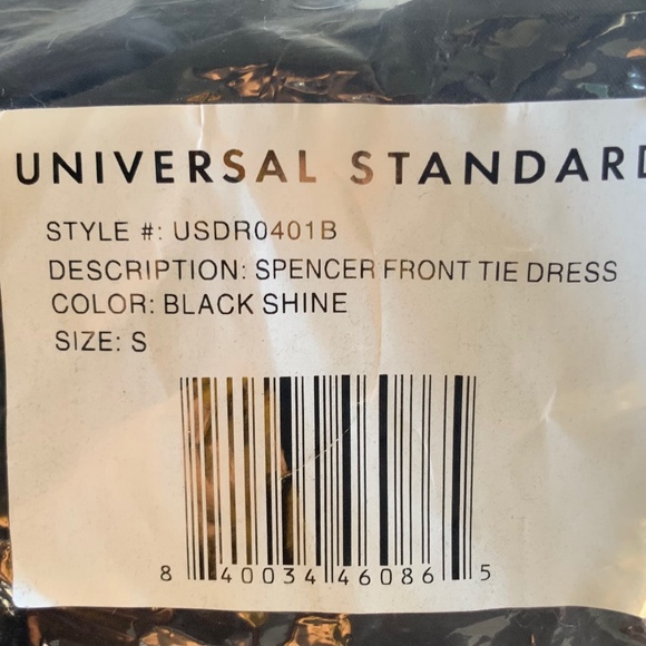 NWOT Universal Standard Spencer Slip Tie Dress in Black Shine, Size 14-16 - Picture 5 of 7